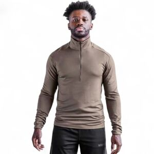 NOBULL Merino Wool Blend Men's Sage Green Quarter-Zip Mock Neck Pullover Sz M‎